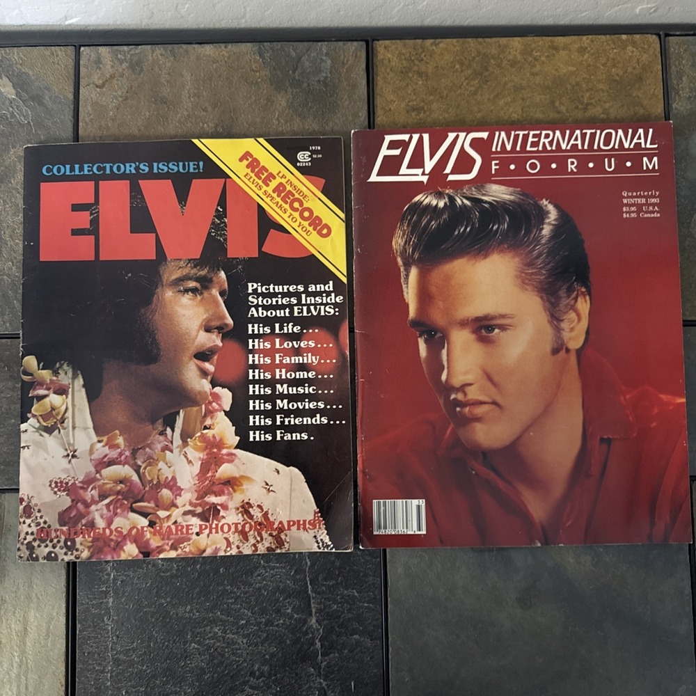 Lot Of 2 VINTAGE Elvis Presley Collector's Issue Magazines No LP Record